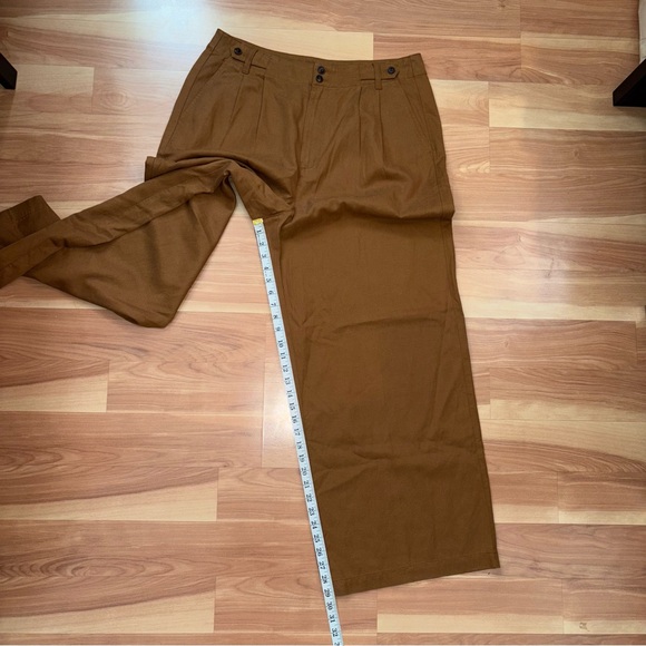 Madewell NWT The Curvy Harlow Wide-Leg Pant in Drapey Twill in Brown Acorn Sz 14 - Picture 6 of 16